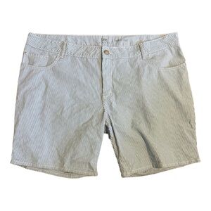 Lee NWOT Blue and White Seersucker Midrise Shorts Size 24W